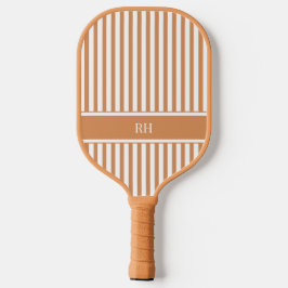 Moderne braune Streifen Elegantes Personalisiertes Pickleball Schläger