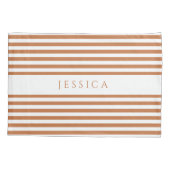 Moderne braune Streifen Kissenbezug (Rückseite)