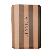 Moderne braune Streifen Musterdusche Badematte (Vorderseite Vertikal)