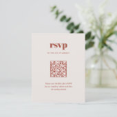 Moderne braune trendige Mix-Match-Hochzeits-QR-Cod RSVP Karte (Stehend Vorderseite)