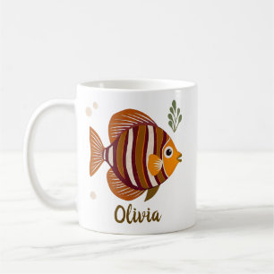 Moderne Braune Tropische Fische Kaffeetasse