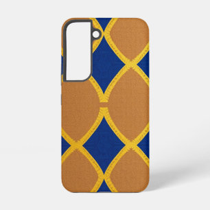 Moderne braune und blaue geometrische Musterdesign Samsung Galaxy Hülle