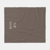 Moderne, braune und weiße Monogramm elegant Fleecedecke (Vorderseite (Horizontal))