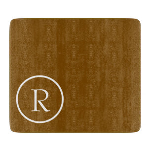 moderne braune und weiße Monogramm-Schneidbrett Schneidebrett