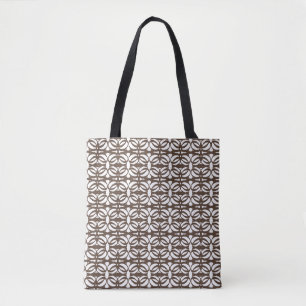 Moderne braune und weiße ovale geometrische Form Tasche