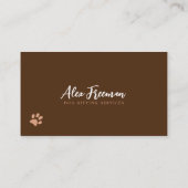 Moderne braune und weiße Welpen sitzen Visitenkarte (Rückseite)