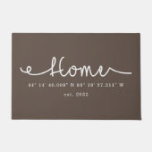 Moderne braune Zuhause GPS-Koordinaten Fußmatte (Vorderseite)