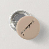 Moderne Braut | Beige + Schwarze Schrift Button (Vorne & Hinten)