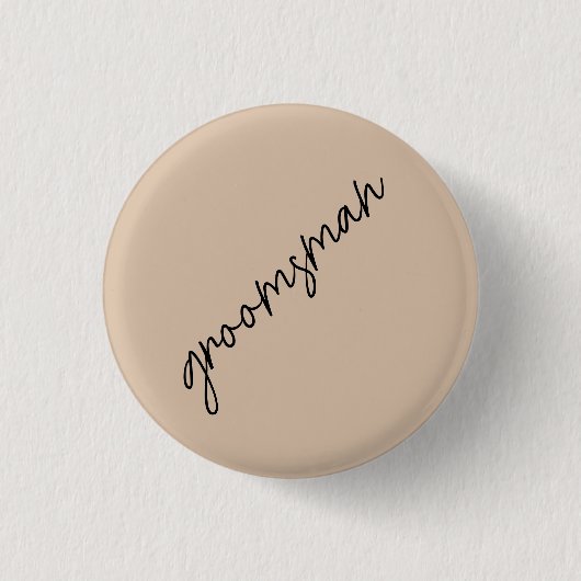 Moderne Braut | Beige + Schwarze Schrift Button (Vorderseite)
