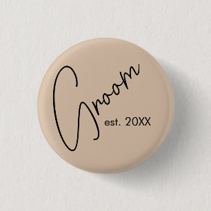 Moderne Braut   Beige + schwarze Schrift Button