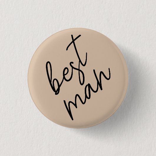 Moderne Braut | Beige + schwarze Schrift Button (Vorderseite)
