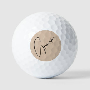 Moderne Braut   Beige + schwarze Schrift Golfball