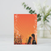 Moderne Braut & Bräutigam Sunset Postkarte (Stehend Vorderseite)