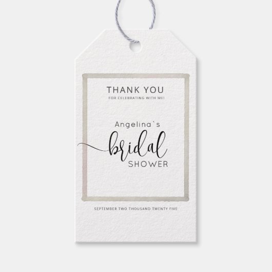 Moderne Braut- Dusche-Geschenk-Tags  Geschenkanhänger (Vorderseite)