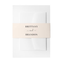 Moderne Braut & Groom Blush Pink Hochzeit Einladungsbanderole