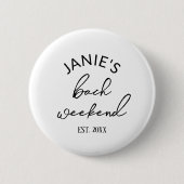 Moderne Braut/Junggesellinnen-Abschiedsparty Button (Vorderseite)