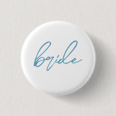 Moderne Braut-Junggesellinnen-Party | Blau Button (Vorderseite)