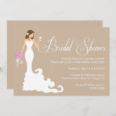 Moderne Braut-Posh Brautparty Chic-Browns laden Einladung (Vorne/Hinten)