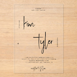 Moderne Braut- und Bräutigskripte Acryleinladungen