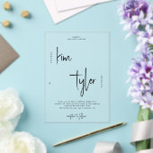 Moderne Braut- und Bräutigskripte Acryleinladungen (In Situ (Hochzeit))