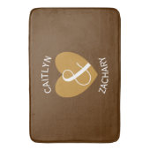 Moderne Braut und Groom Gold Herz Kurven Text Z05 Badematte (Vorderseite Vertikal)