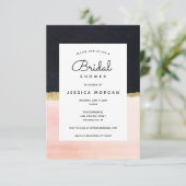 Moderne Brautdusche Aquarell Einladung Rosa (Stehend Vorderseite)