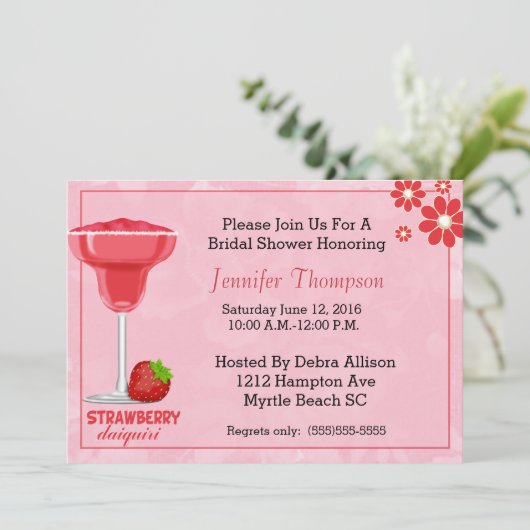 Moderne Brautdusche Einladung (Stehend Vorderseite)