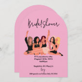 Moderne Brautdusche in Rosa Einladung (Vorne/Hinten)