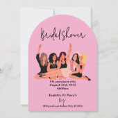 Moderne Brautdusche in Rosa Einladung (Vorderseite)