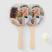 Moderne Brautgroom Einfaches Foto Hochzeit Fächer (Vorne und Hinten)