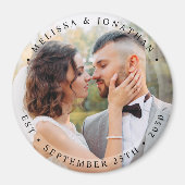 Moderne Brautgroom Einfaches Foto Hochzeit Magnet (Vorne)