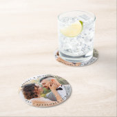 Moderne Brautgroom Einfaches Foto Hochzeit Runder Pappuntersetzer (Vor Ort)