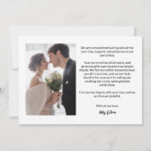 Moderne Brautgroom-Foto-Handschrift-Hochzeit Dankeskarte (Rückseite)