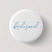 Moderne Brautjungfer-Bachelorette-Party | Blau Button (Vorderseite)