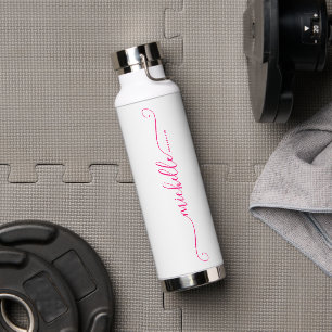Moderne Brautjungfer Brautparty Pink mit Monogramm Trinkflasche