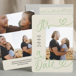 Moderne Brautjungfer Hochzeit in Salbeigrün Save The Date