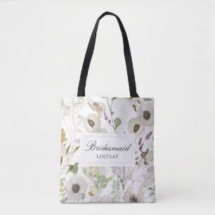 Moderne Brautjungfer mit personalisiertem Namen Tasche