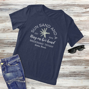 Moderne Brautjungfern am Strand Name Tri-Blend Shirt