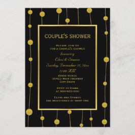 Moderne Brautpaardusche aus schwarzem Gold Einladung