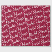 Moderne BRAUTPARTY-BURGUNDER-Skriptkalligraphie Geschenkpapier (Flach)