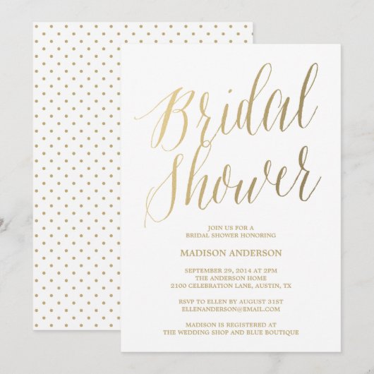 Moderne Brautparty-Einladung des Skript-| Einladung (Vorne/Hinten)