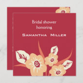 Moderne Brautparty-Einladungen:: Rot Einladung (Vorne/Hinten)