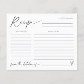 Moderne Brautparty Game Activity Rezeptkarte (Vorderseite)