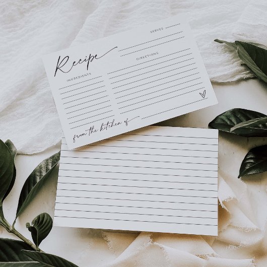 Moderne Brautparty Game Activity Rezeptkarte