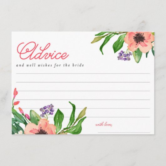 Moderne Brautparty-Karte für Wasserfarben Hinweiskarte (Vorderseite)