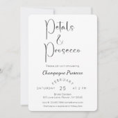 Moderne Brautparty Petals und Prosecco Einladung (Vorderseite)