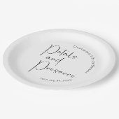 Moderne Brautparty Petals und Prosecco Pappteller (Schrägansicht)