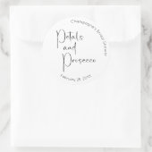 Moderne Brautparty Petals und Prosecco Runder Aufkleber (Tasche)