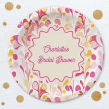 Moderne Brautparty Retro Abstrakte Rosa Wellen