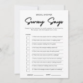 Moderne Brautparty-Umfrage sagt Spielkarte Einladung (Vorderseite)